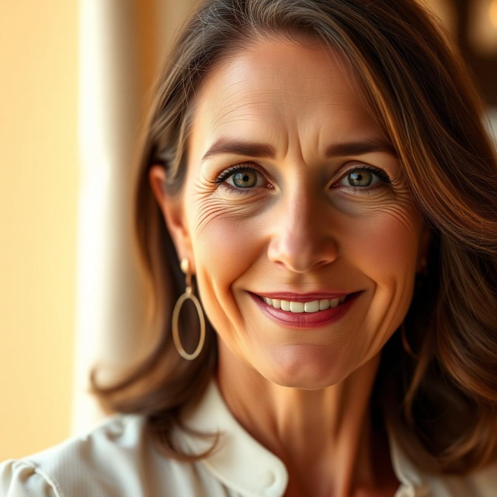 Woman with smooth natural-looking skin and relaxed expression
